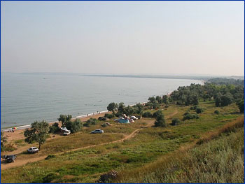 Нимфей. Вид на Керченский пролив и пляжи Эльтигена